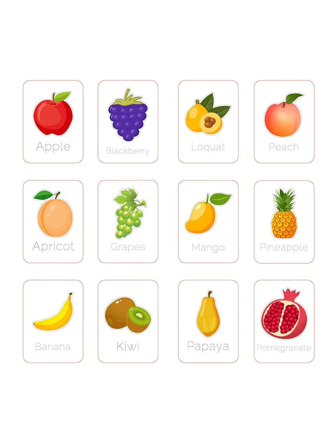 iLearnNGrow Baby’s First Fruits Flash Cards – Interactive Learning Flash Card Set for Kids
