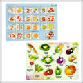 English Numbers & Vegetables Wooden Knob & Pegged Puzzle