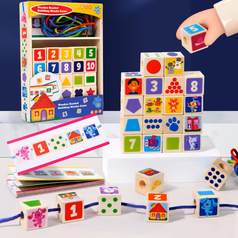 Number Lacing Set Kids Montessori Puzzle