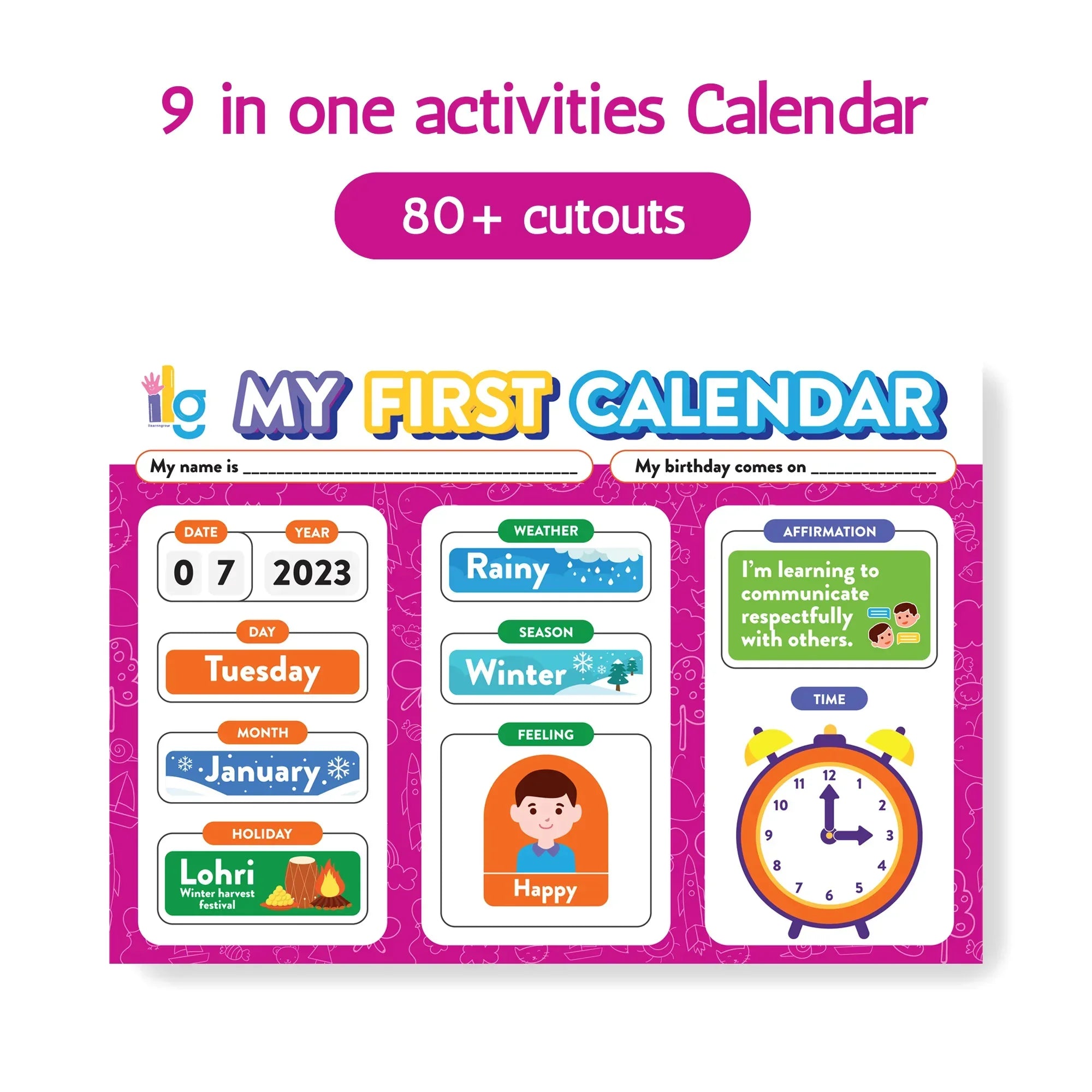 iLearnNGrow My First Home Calendar – Fun & Interactive Calendar for Kids