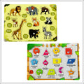 Wild Animal Shapes Knob & Pegged Puzzle for Kids