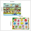 Vehicle Shapes Wooden Knob & Pegged Puzzle for Kids