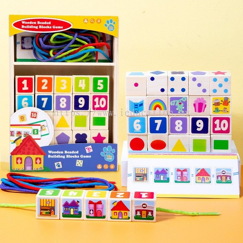 Number Lacing Set Kids Montessori Puzzle