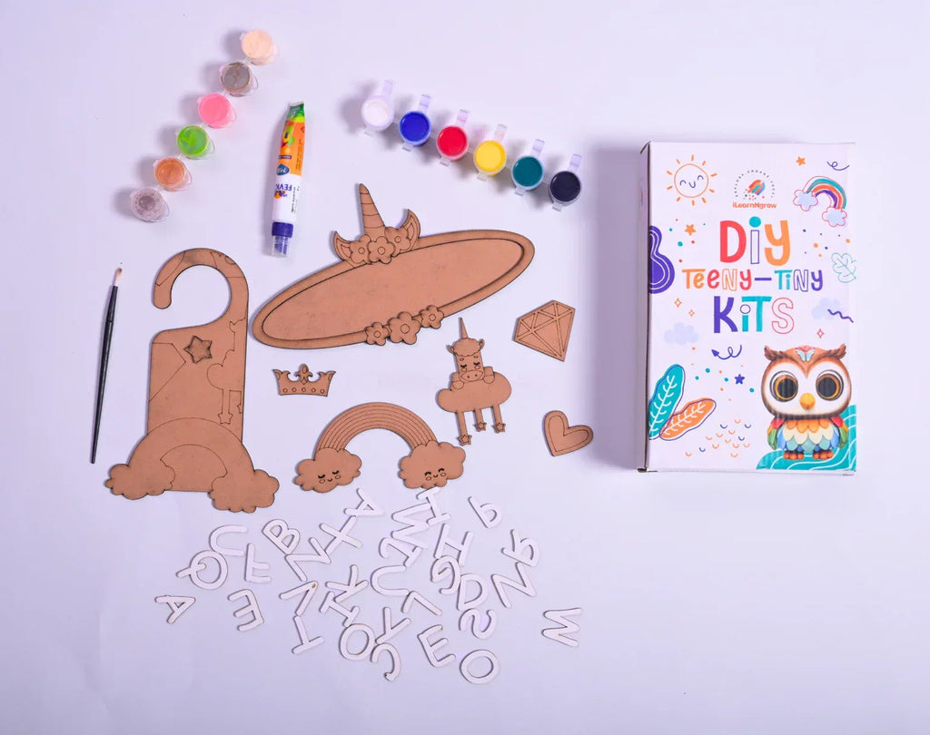 Teeny Tiny DIY Unicorn Name Plate Kit & Door Knob Craft Kit