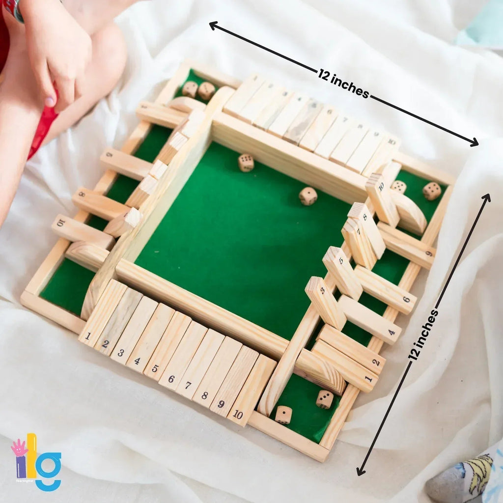 iLearnNGrow Shut The Box – Classic Wooden Shut the Box Dice Game