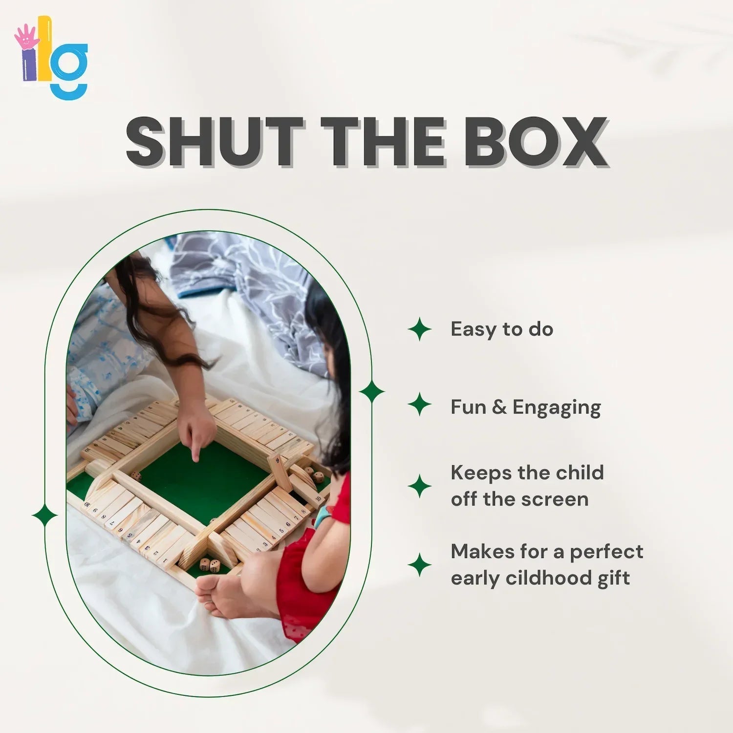 iLearnNGrow Shut The Box – Classic Wooden Shut the Box Dice Game