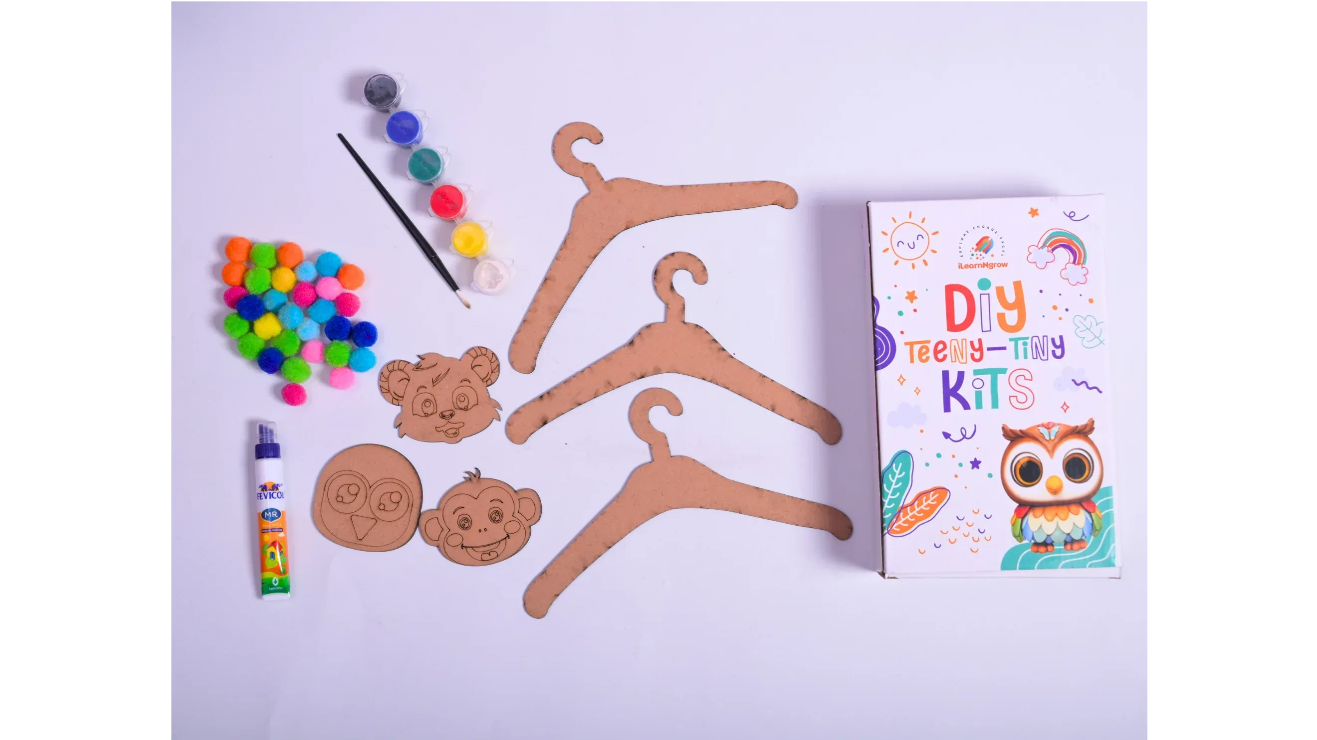 Teeny Tiny DIY Wooden Hanger Craft Kit – Set of 3 Craft Kit for Kids