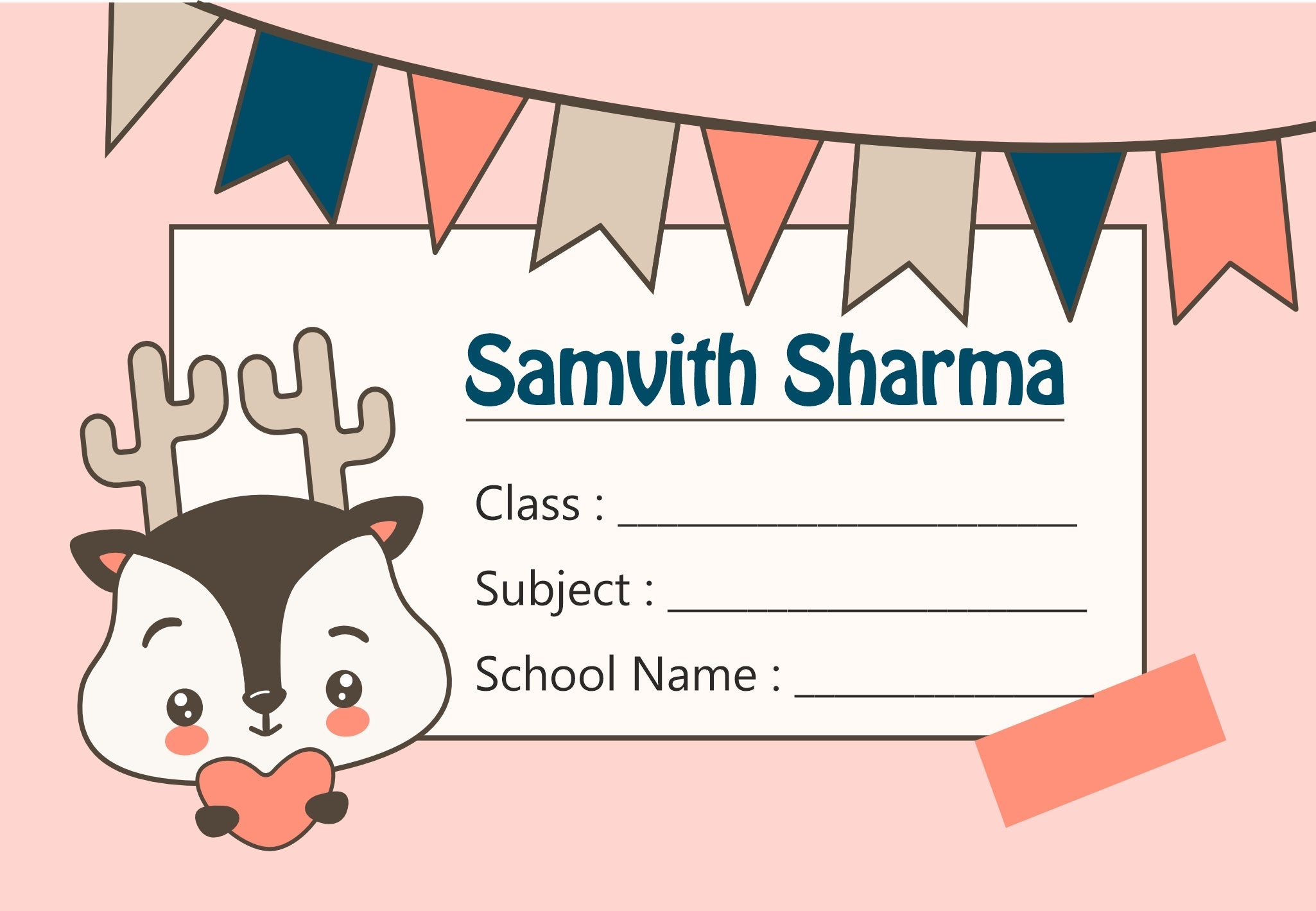 School Notebook Label-Birthday Theme