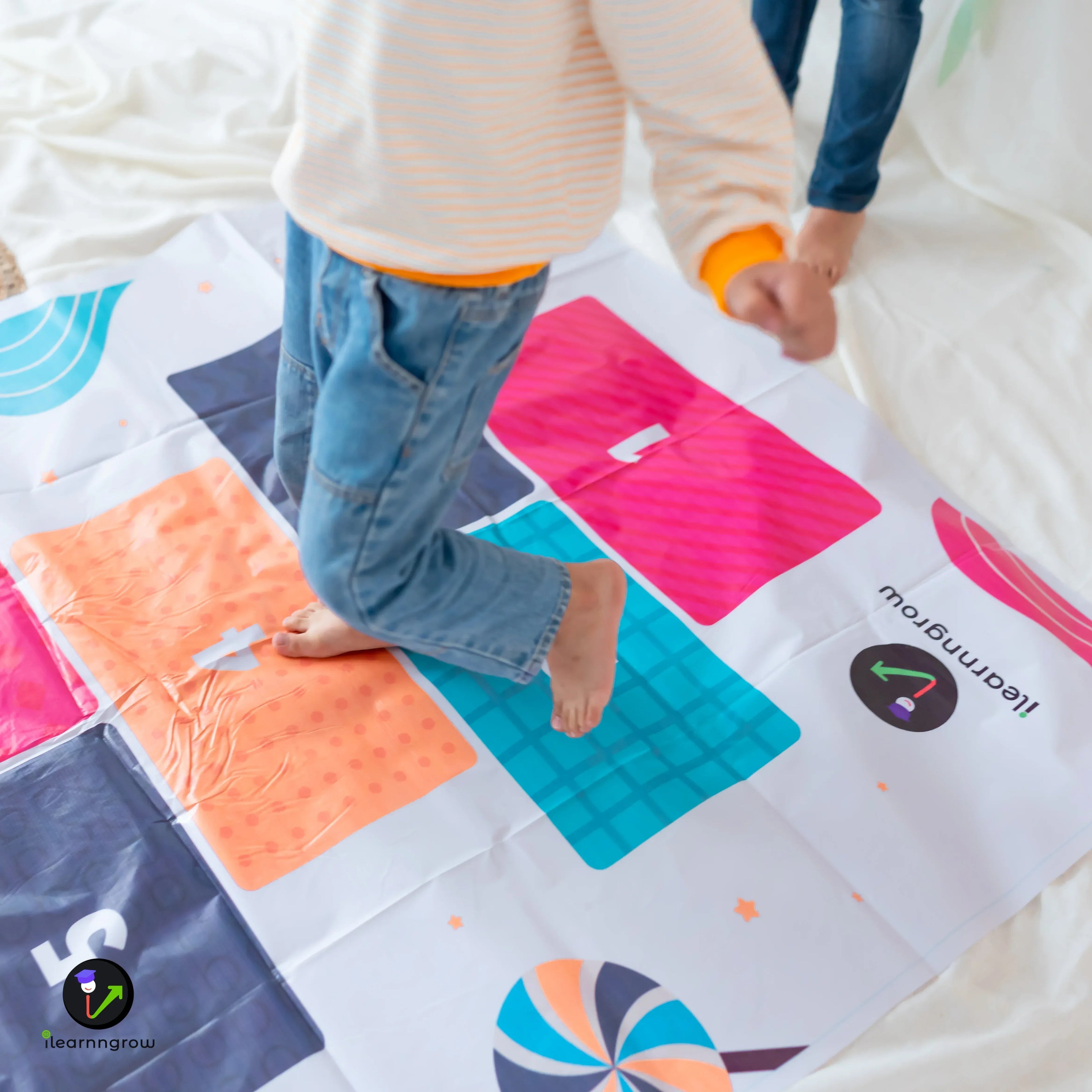 iLearnNGrow Hop Scotch Play Mat – Fun, Interactive Activity Mat for Kids