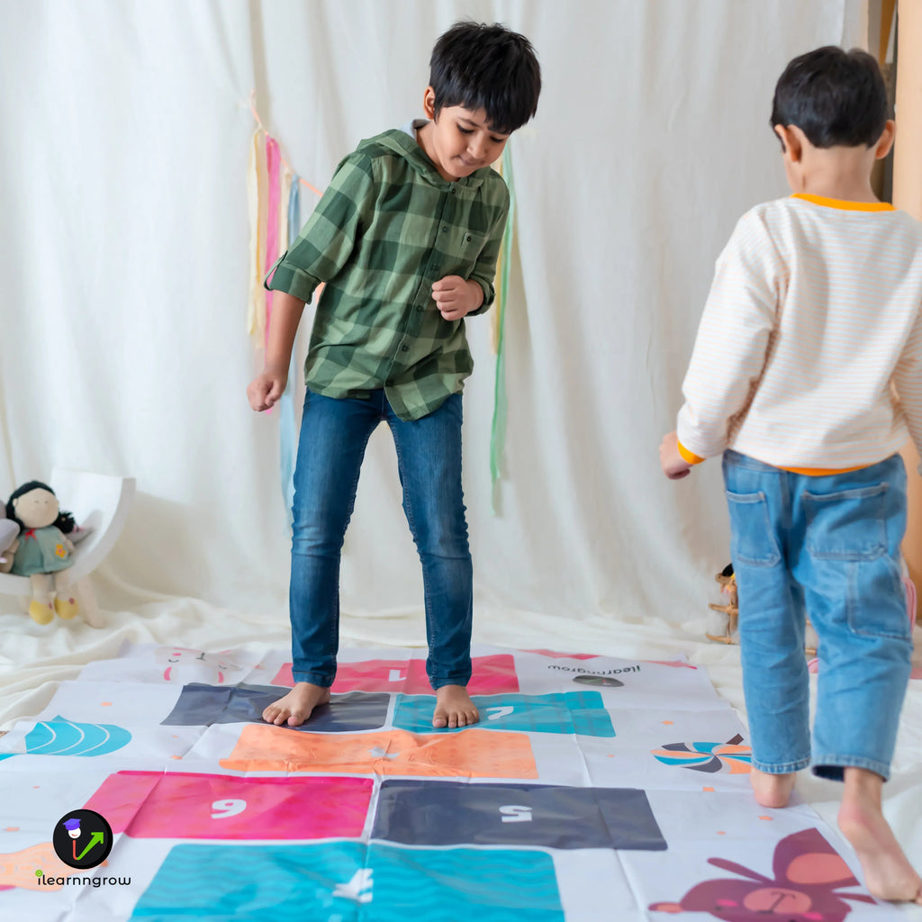 iLearnNGrow Hop Scotch Play Mat – Fun, Interactive Activity Mat for Kids