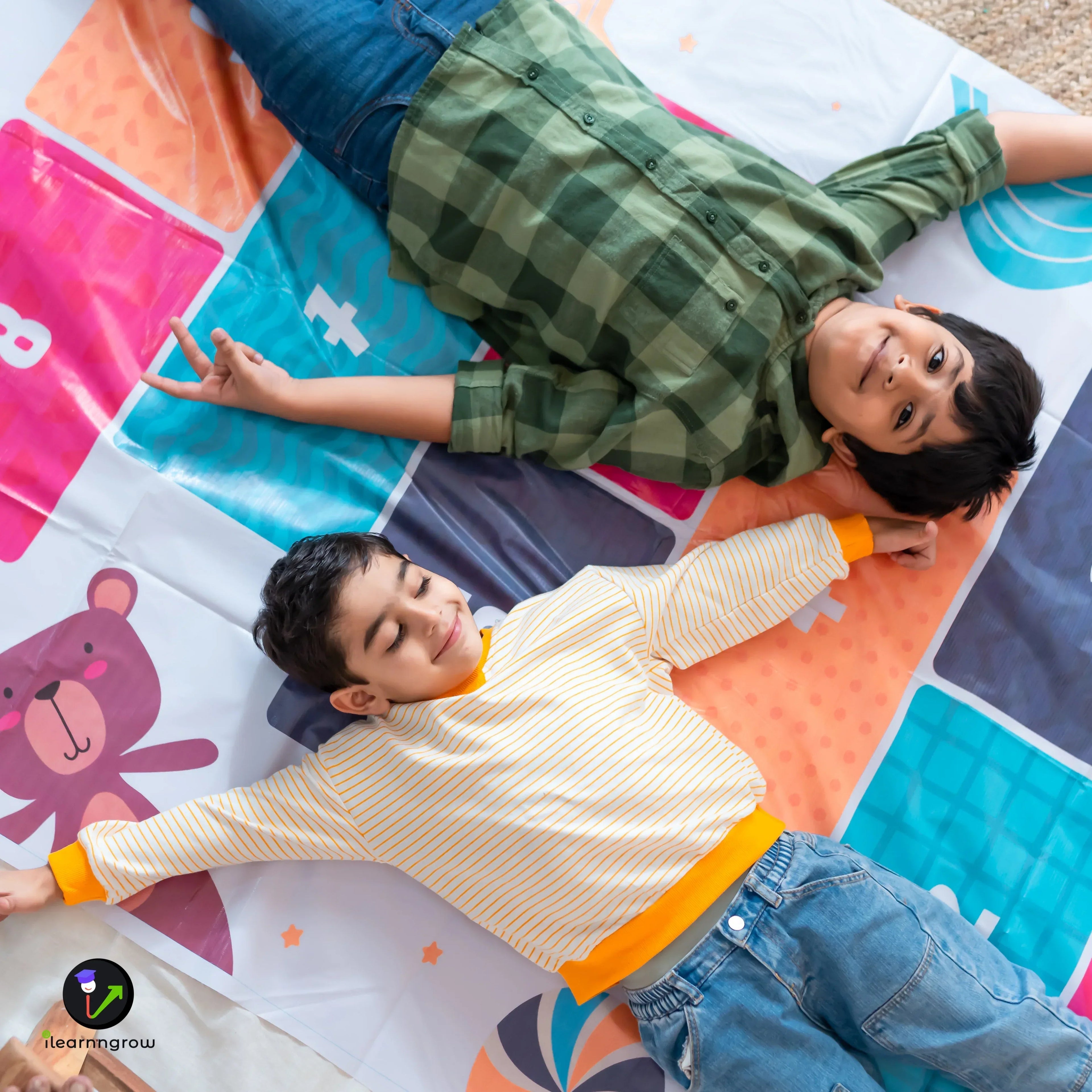 iLearnNGrow Hop Scotch Play Mat – Fun, Interactive Activity Mat for Kids