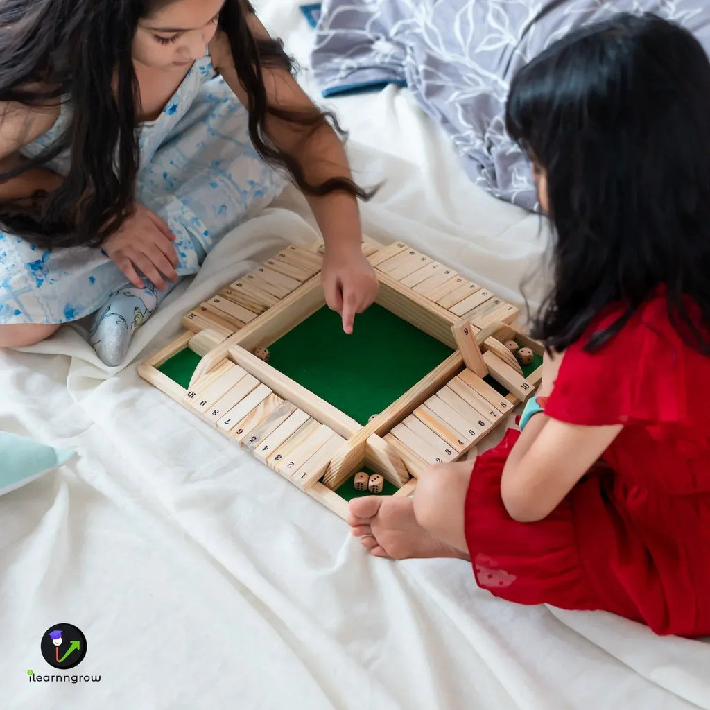 iLearnNGrow Shut The Box – Classic Wooden Shut the Box Dice Game