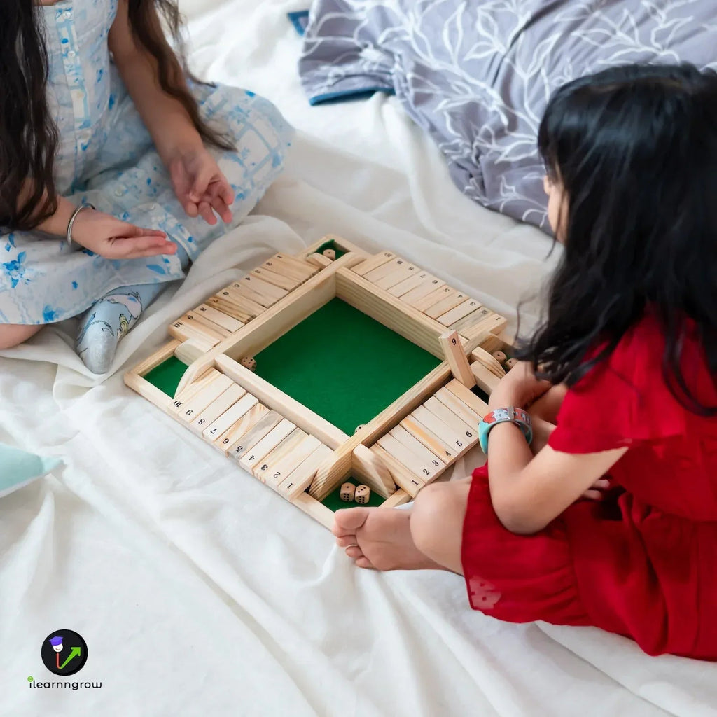 iLearnNGrow Shut The Box – Classic Wooden Shut the Box Dice Game