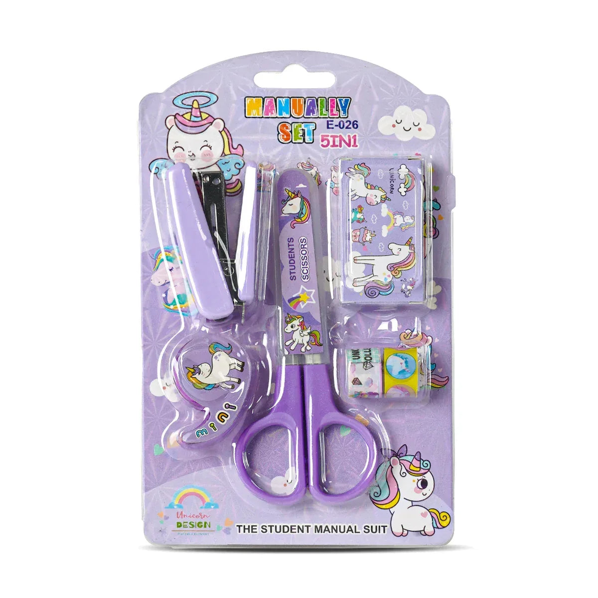 ilearnngrow 5‑in‑One Sciccior and Staple Kit – Kids Stationery Set
