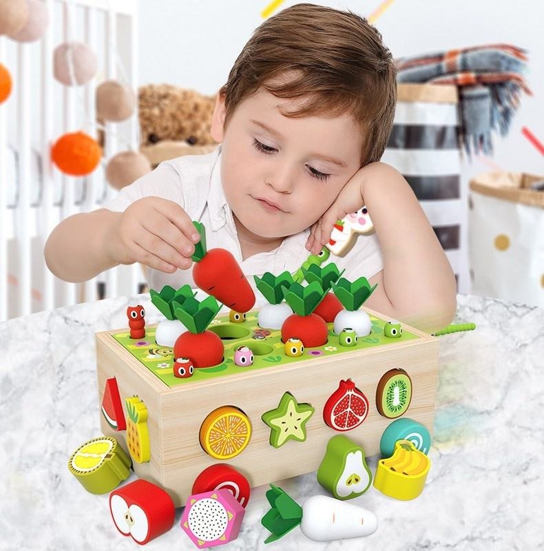 Wooden Carrot Harvest Educational Toy
