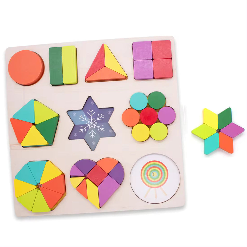 Fraction Puzzle Board - Educational Wooden Toy for Kids