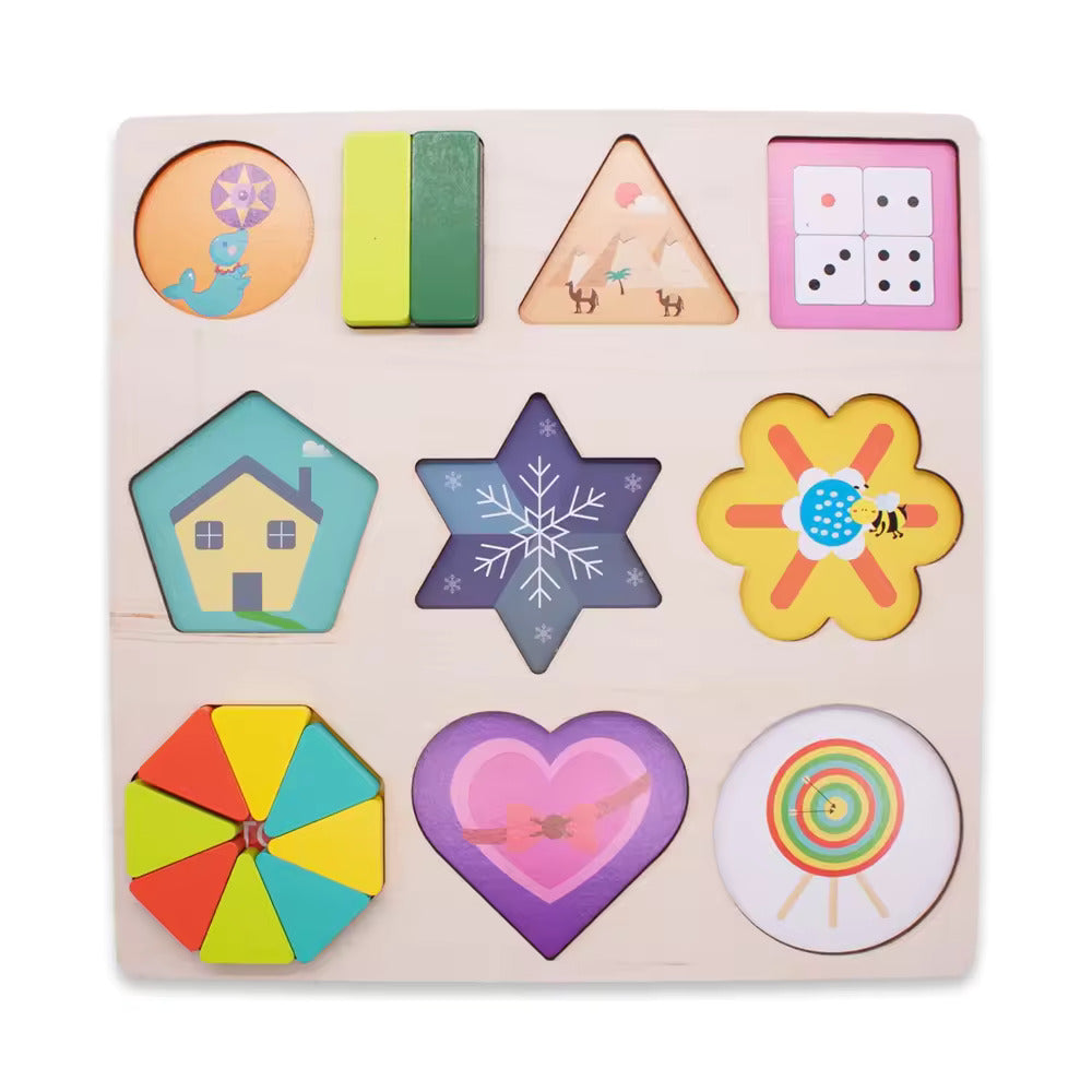 Fraction Puzzle Board - Educational Wooden Toy for Kids