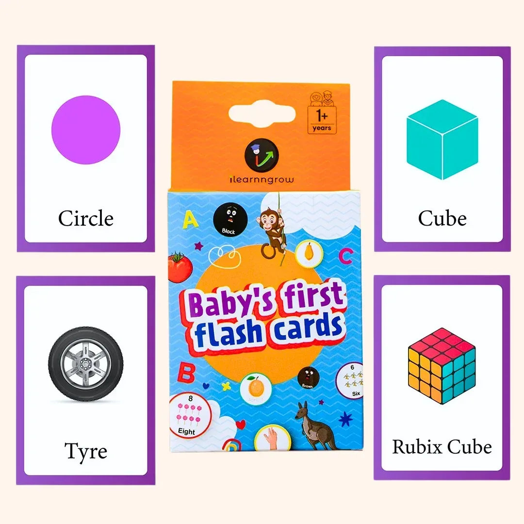 7-in-1 Toddler Flash Cards Combo | Alphabets, Numbers, Colors, Shapes | Age 1+
