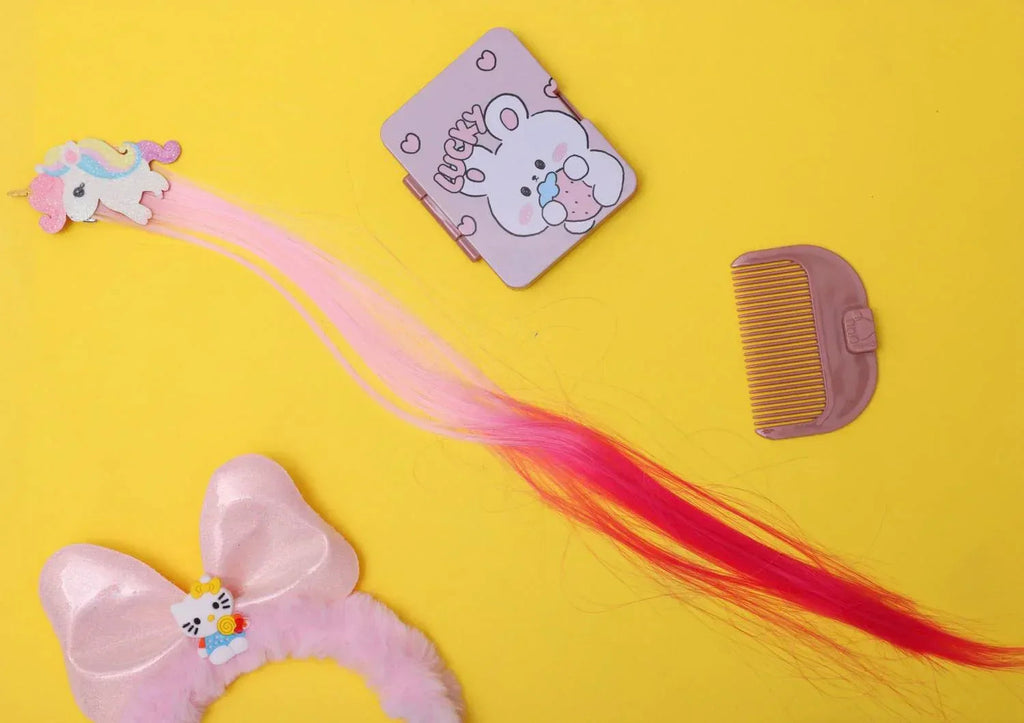 iLearnNGrow Unicorn Hair Extension for Kids – Colorful Clip-On Hair Accessory