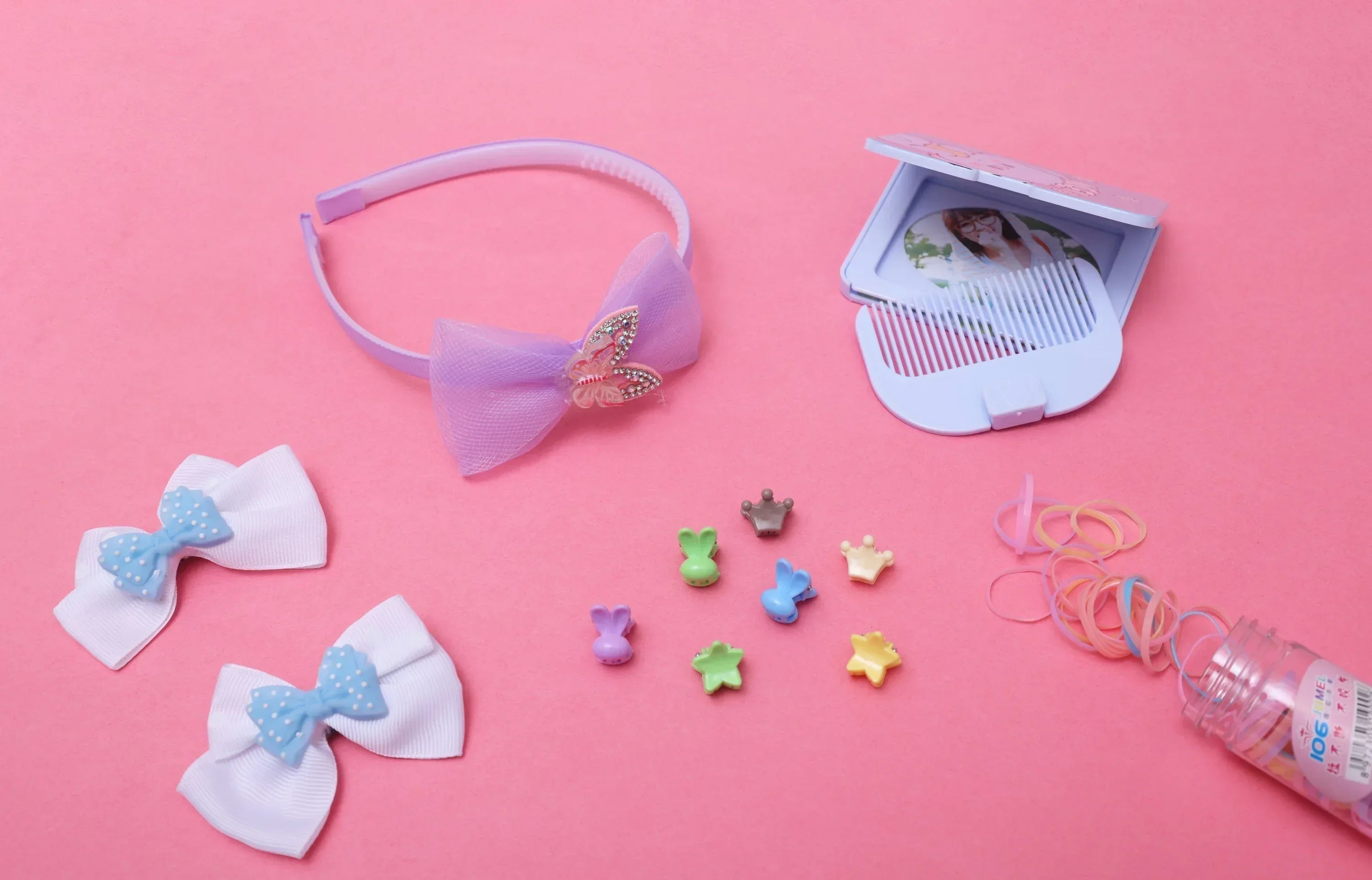 iLearnNGrow Bow Hair Accessories Set (Purple)