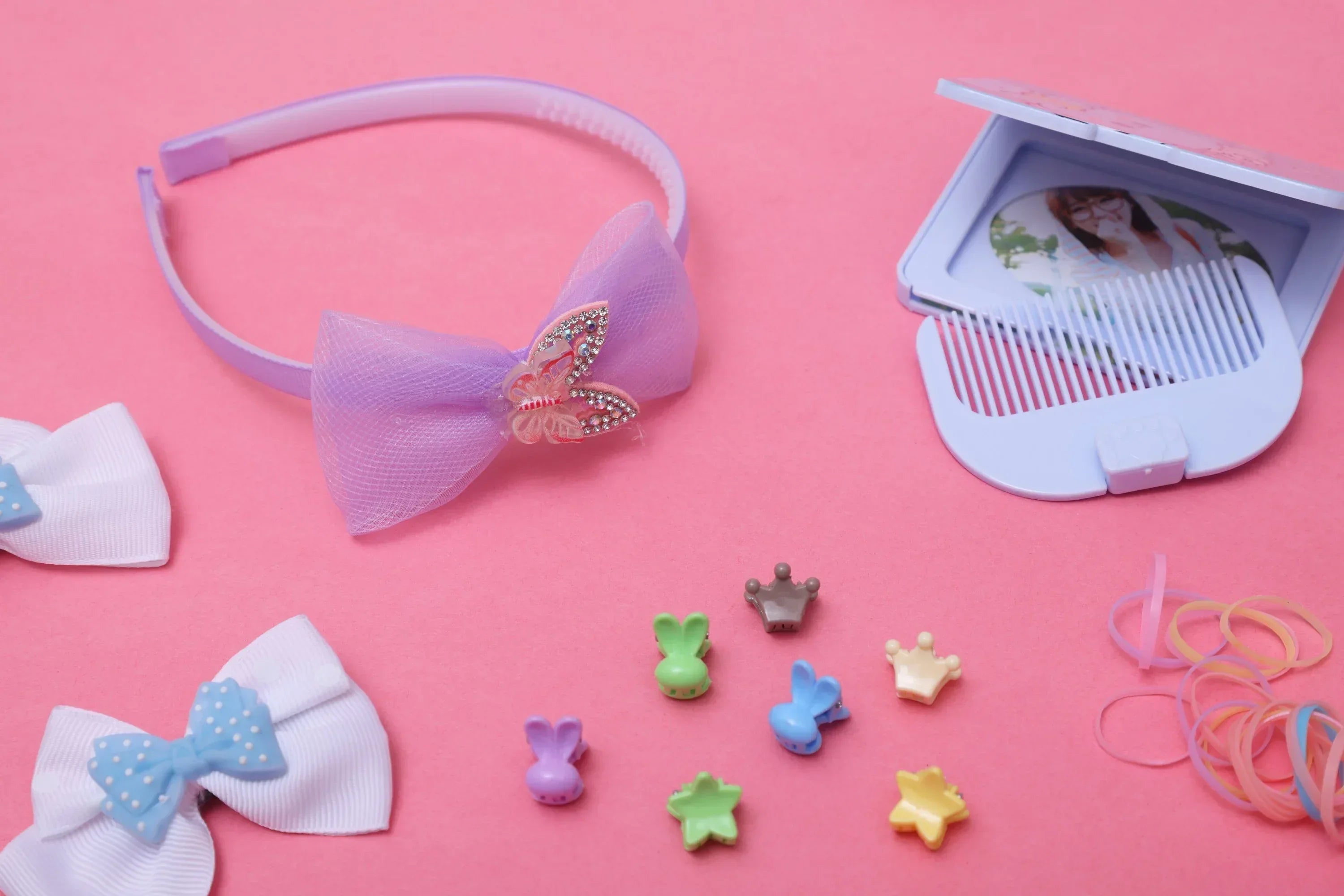 iLearnNGrow Bow Hair Accessories Set (Purple)