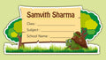 School Notebook Label-Lazy Turtle 02