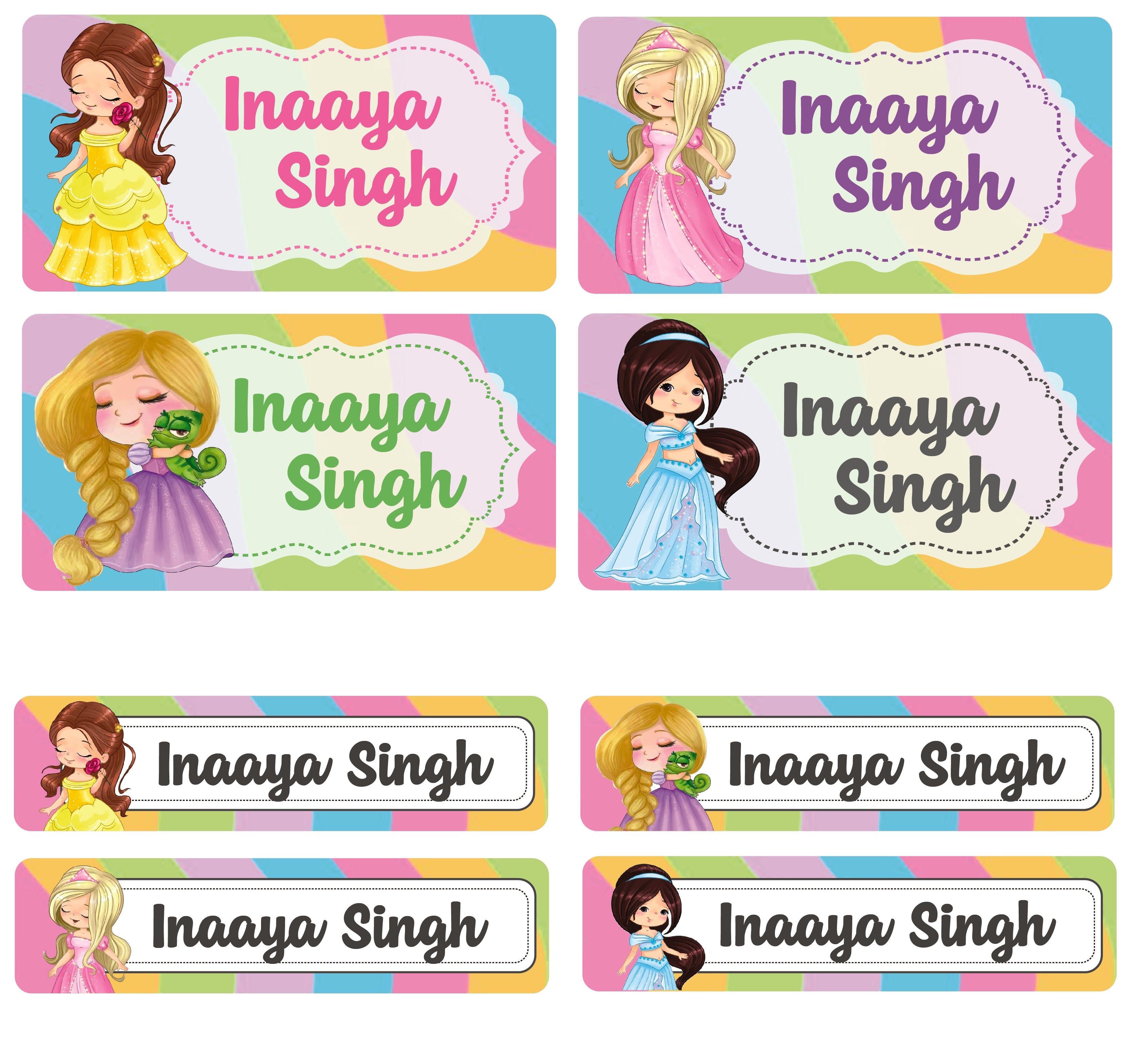 Personalised Name Labels - Princess