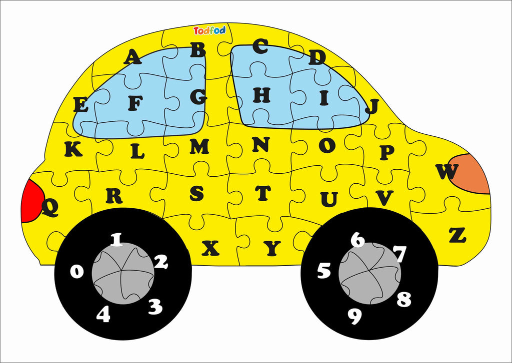 Wooden Jigsaw Puzzle – Car Shaped English Alphabets